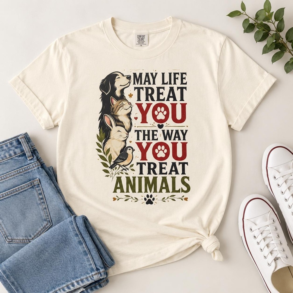 May Life Treat You The Way You Treat Animals T-Shirt - Animal Rights Tee